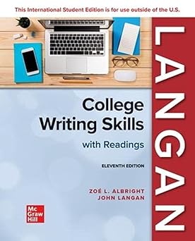 College Writing Skills with Readings 11th Edition By John Langan