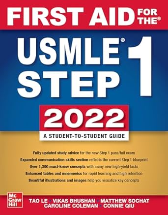 First Aid for the USMLE Step 1 2022 32th Edition By Tao Le